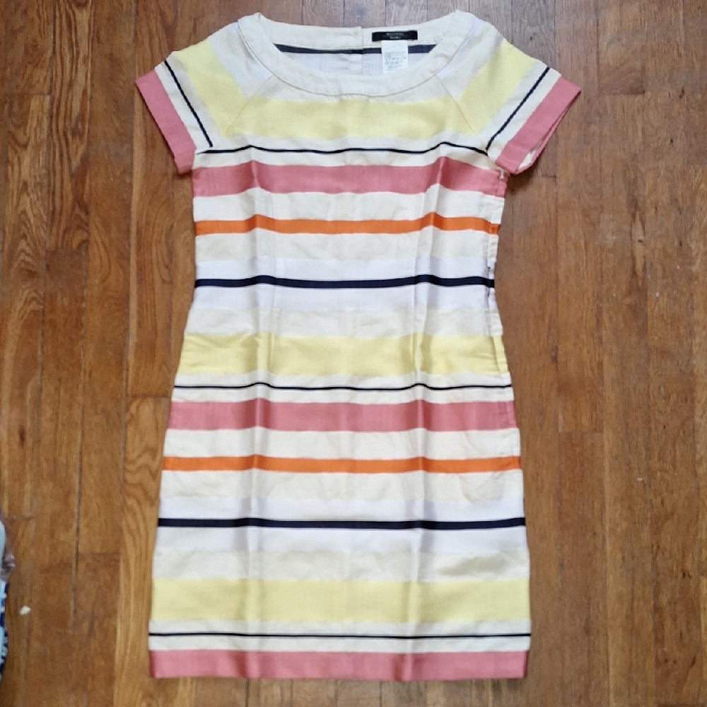 Weekend Max Mara Striped Dress in Pink, Orange, and Yellow